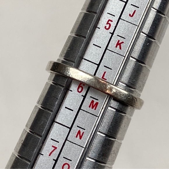 Cubic zirconia faceted solitaire 925 sterling silver ring artist initials SU - Picture 7 of 8